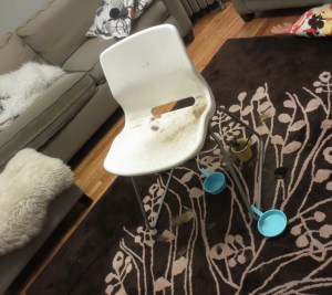 It helps to have a rug that is the same color as the child's hair