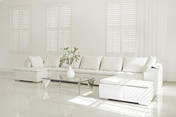 all white living room