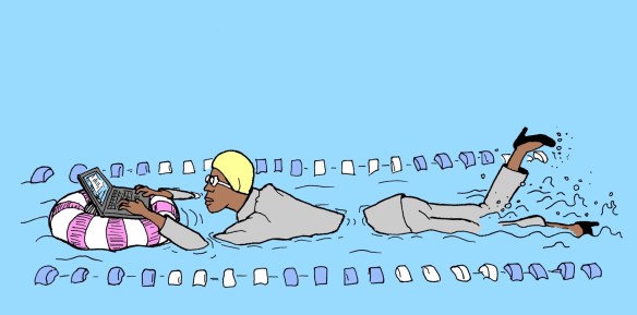 swimming sans caption